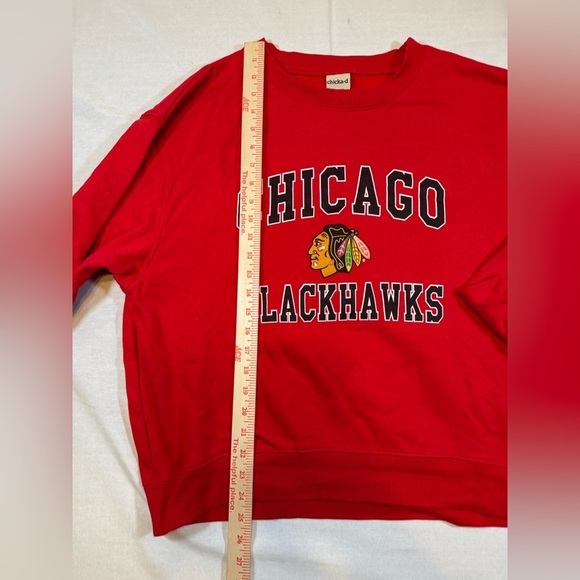 Chicago Blackhawks Womens’ Red Chicka-d Sweatshirt - Picture 5 of 8